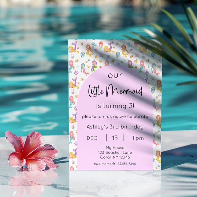 Invitation Photo d'anniversaire de la petite sirène (Créateur téléchargé)