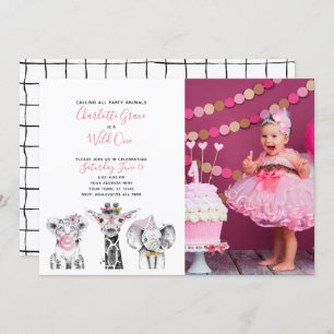 Invitation Photo d'anniversaire de la première fille d'un Bla