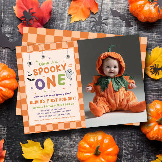 Invitation Photo d'anniversaire de la première Halloween de S