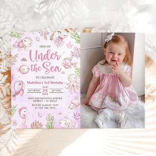 Invitation Photo d'anniversaire de la Sea Girl