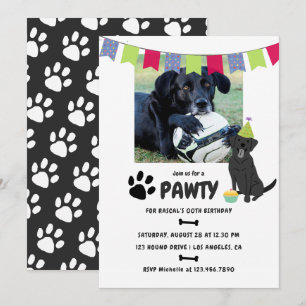 Invitation photo d'anniversaire de Labrador Retrie