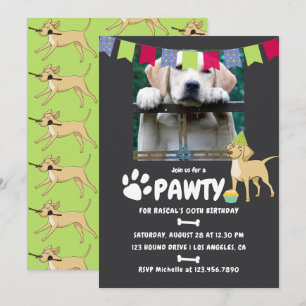 Invitation photo d'anniversaire de Labrador Retrie