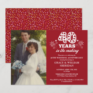 Invitation Photo d'anniversaire de mariage de 40 ans en cours