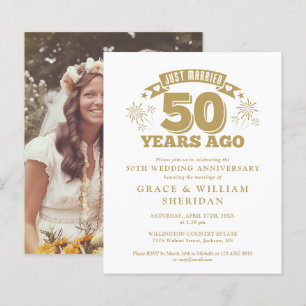 Invitation photo d'anniversaire de mariage de 50 a
