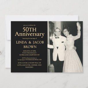 Invitation Photo d'anniversaire de mariage de 50 ans sous Cha
