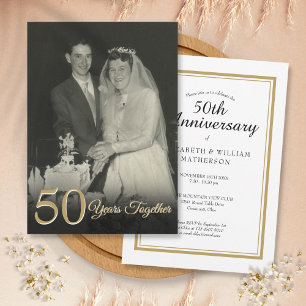 Invitation Photo d'anniversaire de mariage de n'importe quell