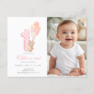 Invitation photo d'anniversaire de nounours pour l