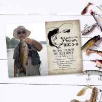Invitation photo d'anniversaire de pêche - TOUS ÂG