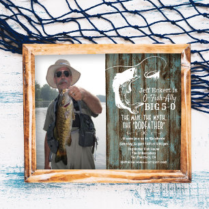 Invitation photo d'anniversaire de pêche - TOUT ÂG