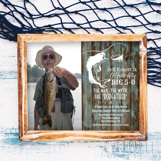 Invitation photo d'anniversaire de pêche - TOUT ÂG (Créateur téléchargé)