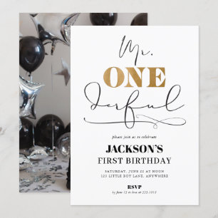 Invitation photo d'anniversaire de premier anniver