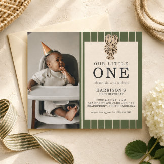 Invitation Photo d'anniversaire de premier anniversaire de ho
