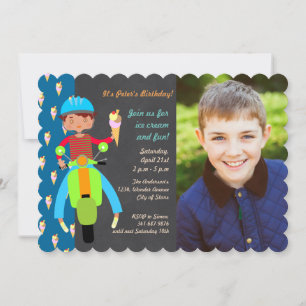 Invitation photo d'anniversaire de scooter italien