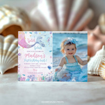Photo d'anniversaire de sirène sous la mer Splish