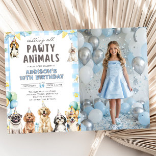 Invitation Photo d'anniversaire de tous les animaux de la fêt