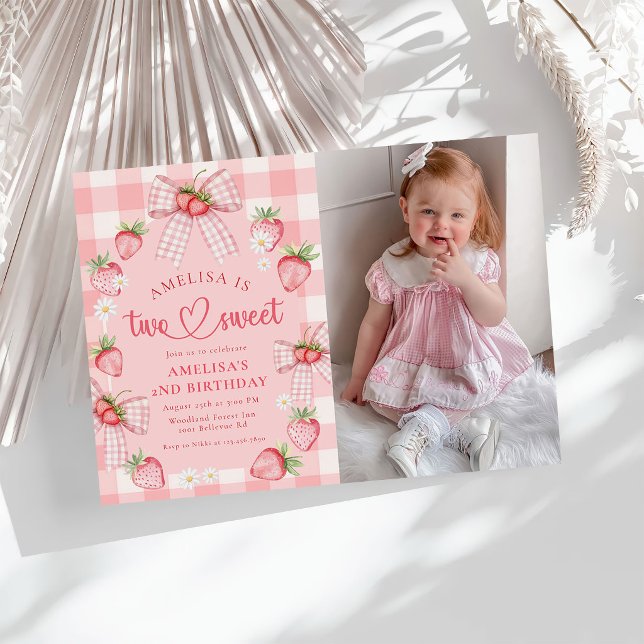 Invitation Photo d'anniversaire des 2 ans de Strawberry Two S (Créateur téléchargé)