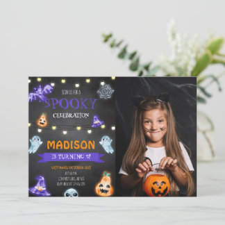 Invitation Photo d'anniversaire d'Halloween éffrayant