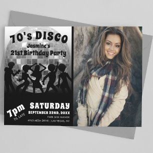 Invitation Photo d'anniversaire Disco dans les années 70   Bo
