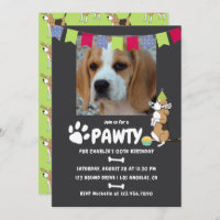 Invitation photo d'anniversaire du chien beagle