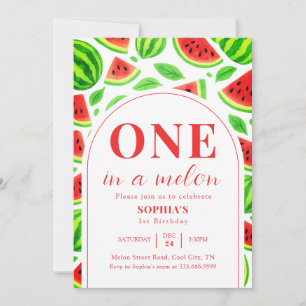 Invitation Photo d'anniversaire d'un an de One In A Melon Pas