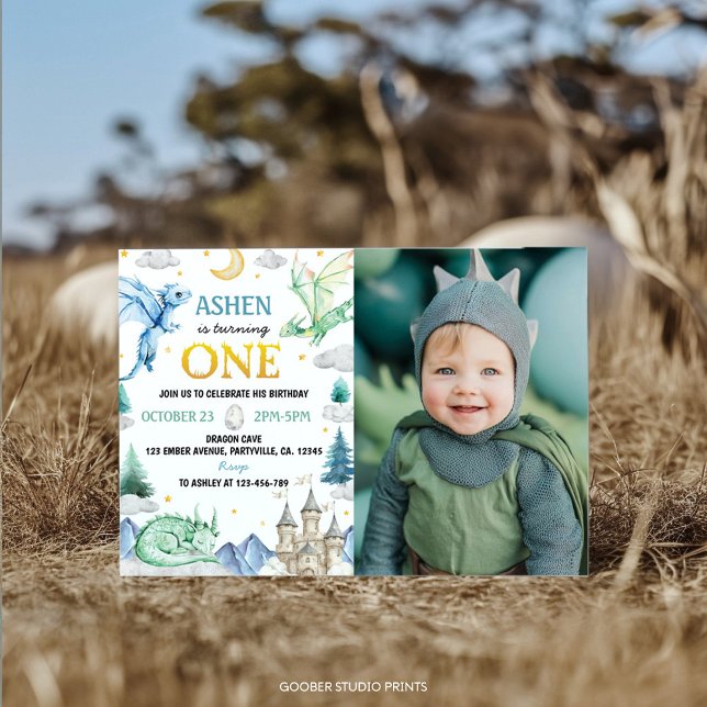 Invitation Photo d'anniversaire d'un garçon pour son 1er anni (Créateur téléchargé)