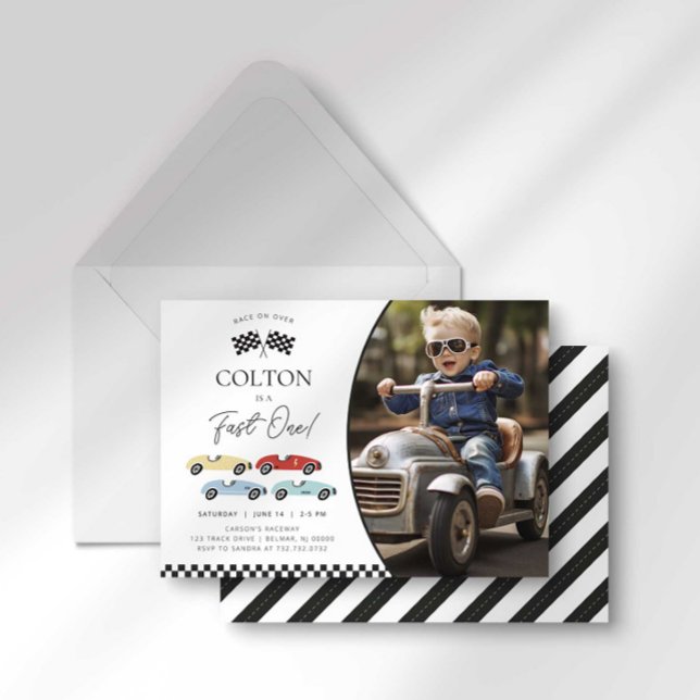 Invitation Photo d'anniversaire d'un garçon pour une voiture  (Créateur téléchargé)