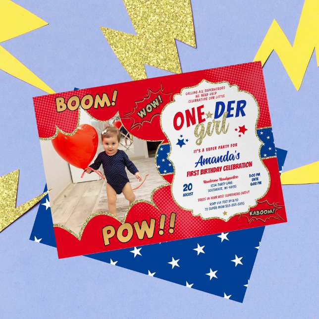 Invitation Photo d'anniversaire d'une fille de ONEder pour so (Créateur téléchargé)