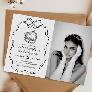 Invitation Photo d'anniversaire d'une jeune fille de la ceint