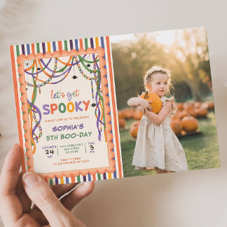 Invitation Photo d'anniversaire effrayant et coloré d'Hallowe