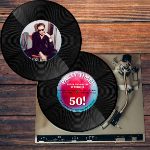 Invitation Photo d'anniversaire étape importante musique disq
