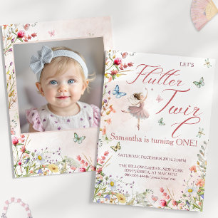 Invitation Photo d'anniversaire Flutter Twirl Magical Wings P