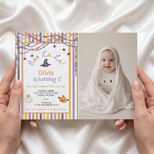 Invitation photo d'anniversaire Halloween Boo La L