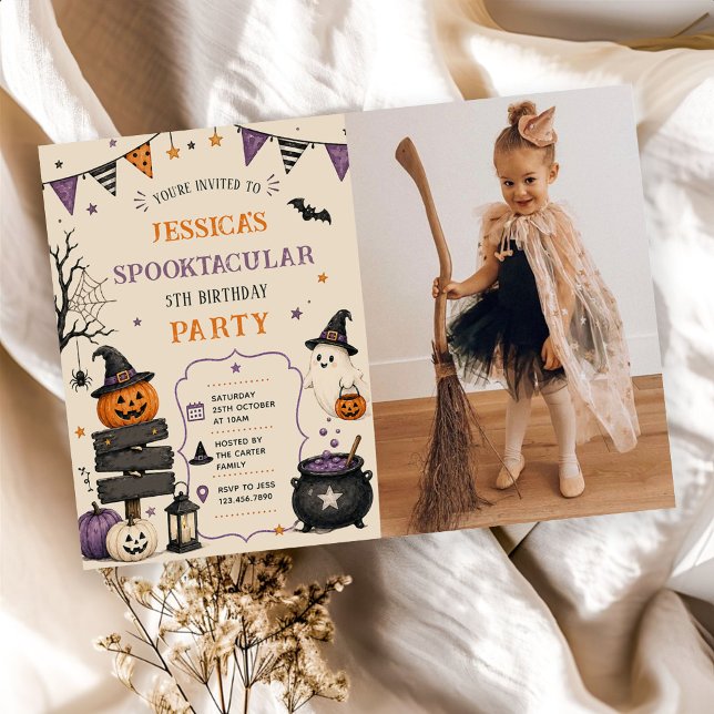 Invitation Photo d'anniversaire Halloween fantôme Spooktacula (Créateur téléchargé)