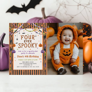 Invitation Photo d'anniversaire Halloween Quatre Toujours Eff