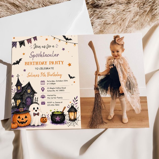Invitation Photo d'anniversaire Halloween Spooktacular (Créateur téléchargé)