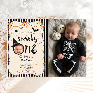 Invitation Photo d'anniversaire Halloween un an effrayant
