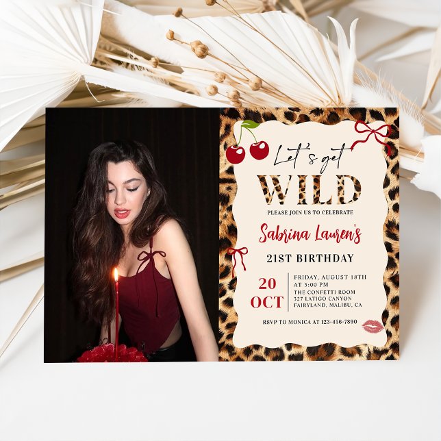Invitation Photo d'anniversaire Léopard Guépard Déchaînons-No (Créateur téléchargé)