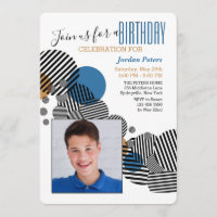 Invitation Photo d'Anniversaire Moderne