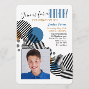 Invitation photo d'anniversaire moderne