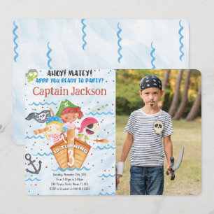 Invitation photo d'anniversaire pirate