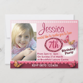 Invitation photo d'anniversaire pour filles - n'im
