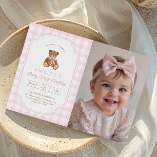 Invitation Photo d'anniversaire pour la première année de la