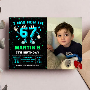 Invitation photo d'anniversaire Six Seven Meme 6 7