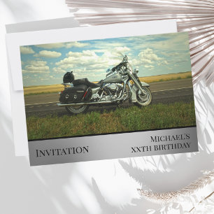 Invitation Photo d'anniversaire sur le thème de la moto Invit