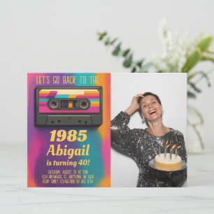 Invitation photo d'anniversaire vintage Retour aux