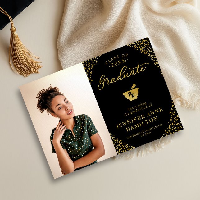 Invitation Photo d'annonce de fin d'études de l'école de phar (Créateur téléchargé)
