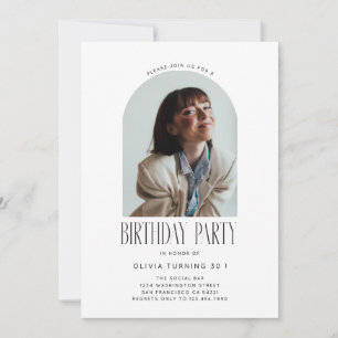 Invitation Photo d'arche d'anniversaire minimal moderne tous