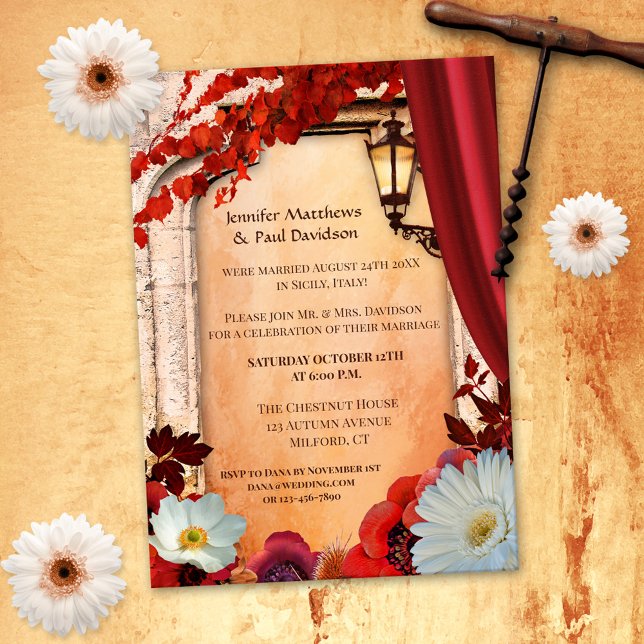 Invitation photo d'automne ou d'après mariage (Créateur téléchargé)