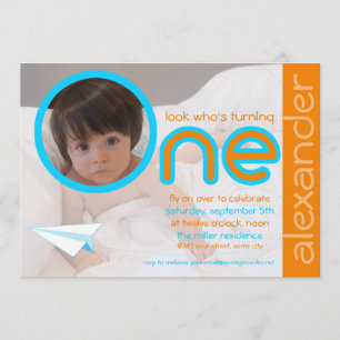 Invitation photo d'avion d'anniversaire contempora