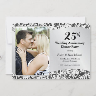 Invitation Photo de 25e anniversaire de mariage Tourbillon no
